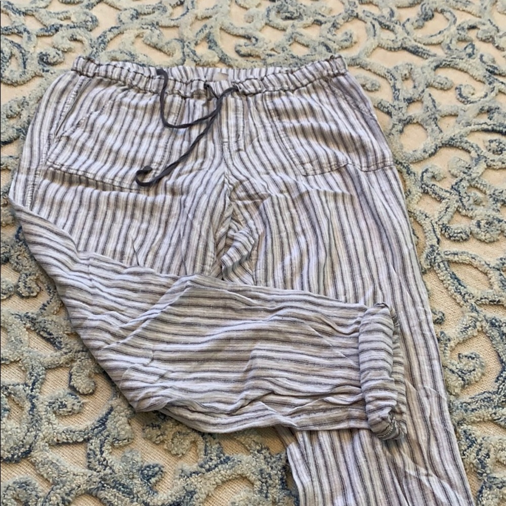 Linen cropped pants